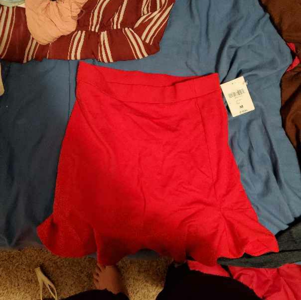 Red never worn mini skirt